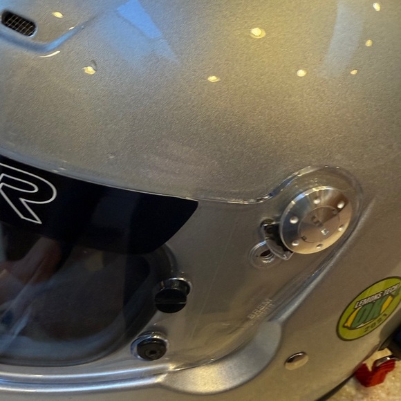 Conquer Snell SA2015 Silver Racing Helmet Head Protection Full Face Men’s Sz XL - Picture 15 of 16